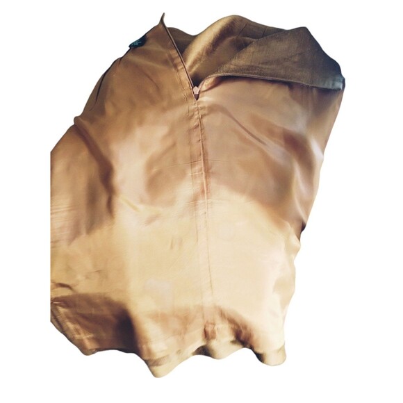 Liz Claiborne Skirt Women 6 Pencil Linen Blend Lined Zip Back Rust Office Siren - Picture 5 of 9